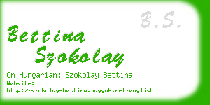 bettina szokolay business card